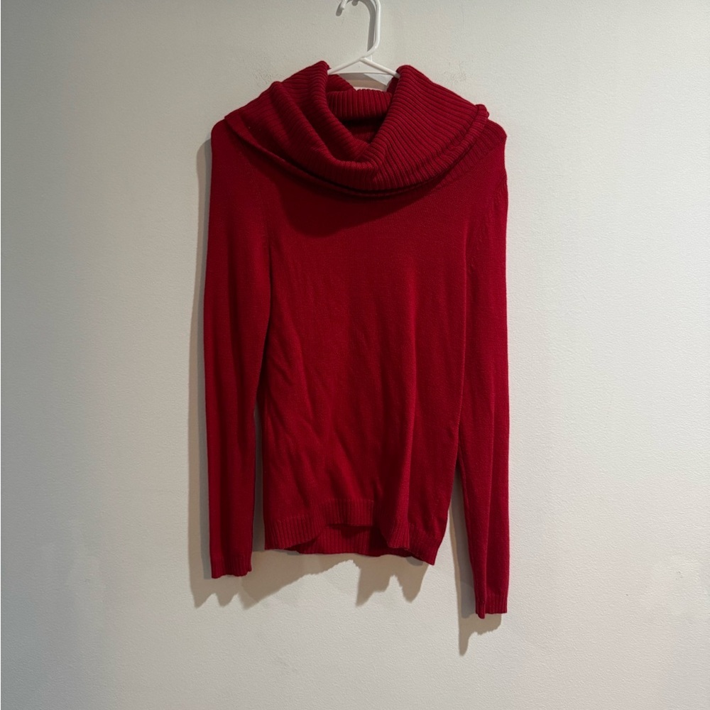 Gap Red Cowl Neck Sweater | Wool Blend | Cozy Long Sleeve | Size Small